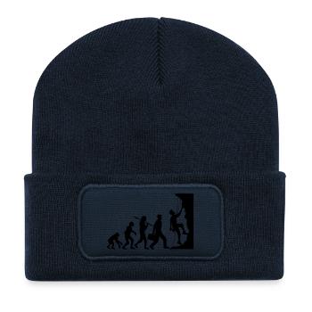 évolution évolution née raide paroi monte - Beanie recyclé à patch - bleu marine - Devant