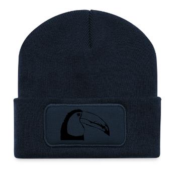 Toucan in profile - Recycled Patch Beanie - french navy - Front