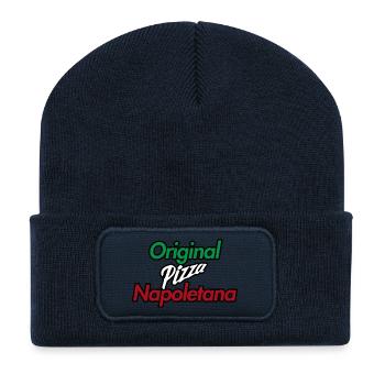 original pizza napoletana - Beanie recyclé à patch - bleu marine - Devant