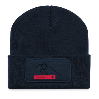Switzerland Switzerland Alps mountains - Recycled Patch Beanie - french navy - Front