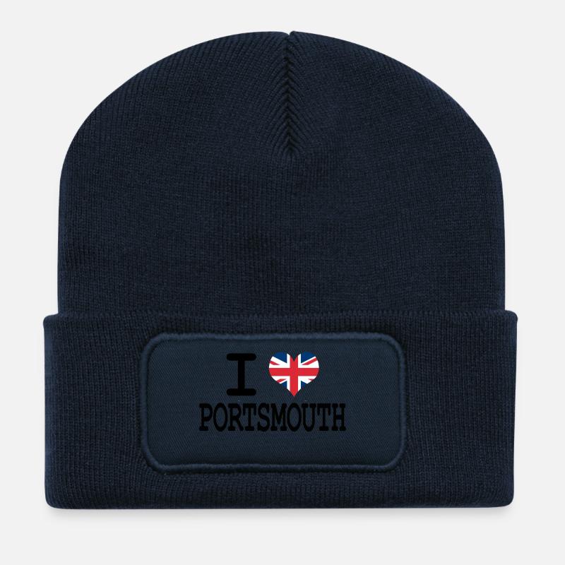 ich liebe Portsmouth - Recycelte Patch Beanie - French Navy