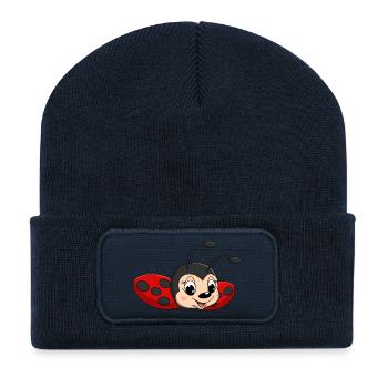 lorey.w "little ladybug", girl - Recycled Patch Beanie - french navy - Front