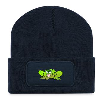 Toad pulls the tongue - Recycled Patch Beanie - french navy - Front