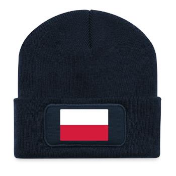 Poland flag: Wear it proudly! - Recycled Patch Beanie - french navy - Front