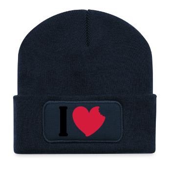 i love to eat - Recycled Patch Beanie - french navy - Front