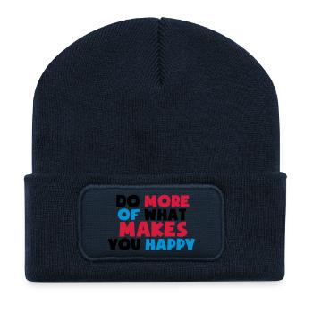 makes_you_happy - Beanie recyclé à patch - bleu marine - Devant