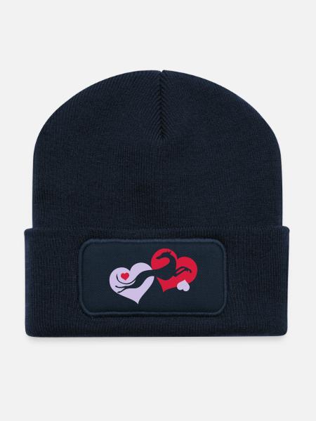 Lévrier Valentin - Beanie recyclé à patch - bleu marine