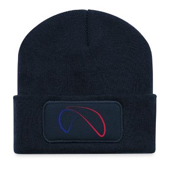 Paragliding Logo 2a - Beanie recyclé à patch - bleu marine - Devant