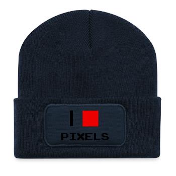 pixel - Recycelte Patch Beanie - French Navy - Vorne