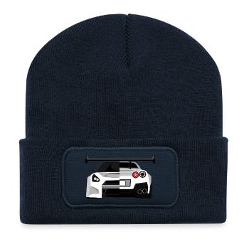 Gtr Skyline Cars Tuner Racing Symbol Collage Logo - Recycled Patch Beanie - french navy - Front
