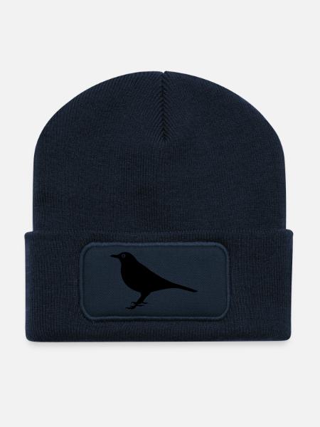 Vogel Amsel - Recycelte Patch Beanie - French Navy