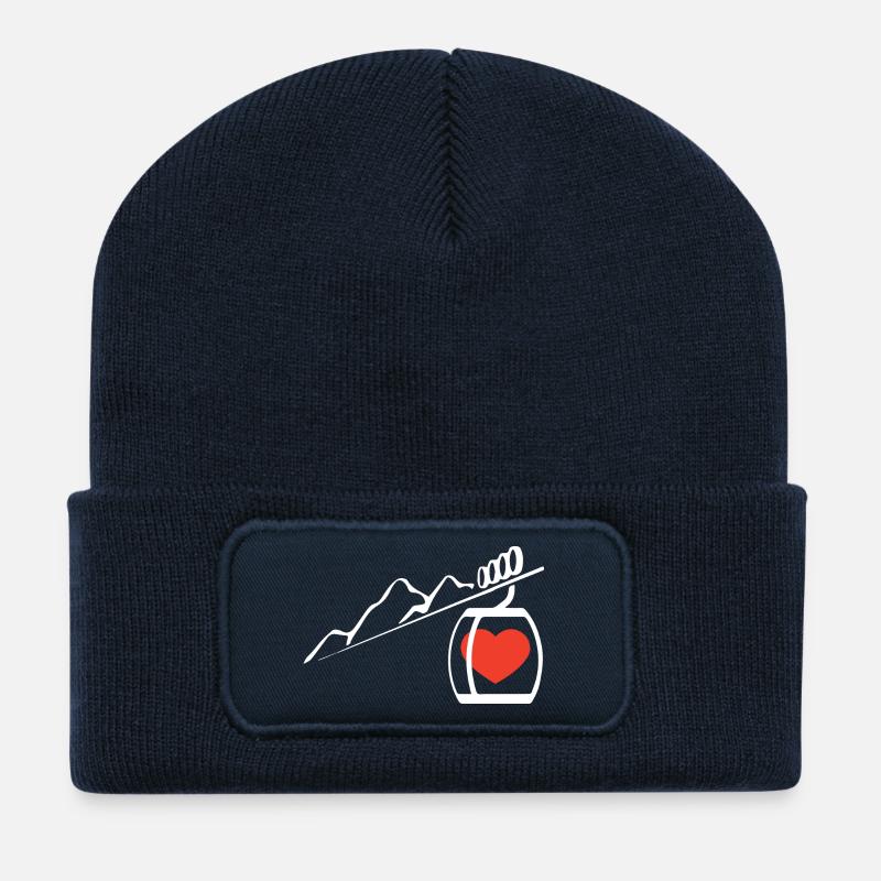 Skifahren - Recycelte Patch Beanie - French Navy