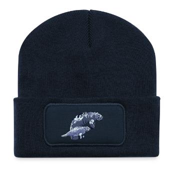 Seekuh mit Baby oS - Recycelte Patch Beanie - French Navy - Vorne