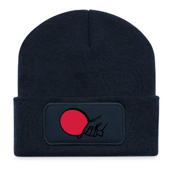 tischtennis_shake_hands_2c - Recycelte Patch Beanie - French Navy - Vorne
