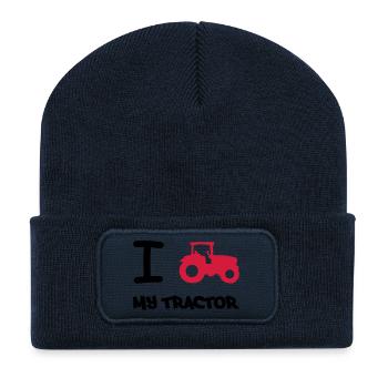 i_love_my_tractor - Recycelte Patch Beanie - French Navy - Vorne