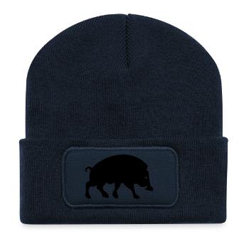 sanglier Arverne symbole gaulois celtique - Beanie recyclé à patch - bleu marine - Devant