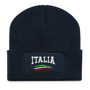italie_blanc - Beanie recyclé à patch - bleu marine - Devant