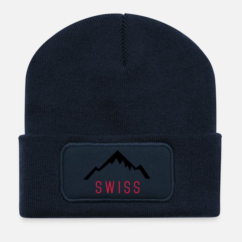 Swiss Alps - Recycelte Patch Beanie - French Navy