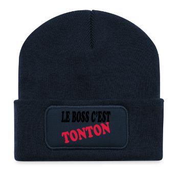 Le boss c'est tonton - Recycelte Patch Beanie - French Navy - Vorne