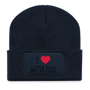 Wasserball / Waterpolo / Water Polo / Sport - Recycelte Patch Beanie - French Navy - Vorne