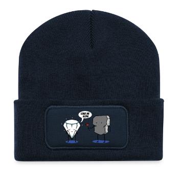 Laisse moi tranquille - Beanie recyclé à patch - bleu marine - Devant