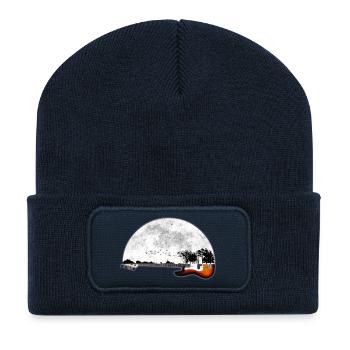 Gitarre Natur - Recycelte Patch Beanie - French Navy - Vorne
