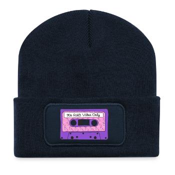 90er Jahre R&B Vibes nur Band Kassette Memphis Grafik - Recycelte Patch Beanie - French Navy - Vorne