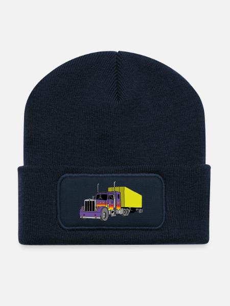 Camion américain - Beanie recyclé à patch - bleu marine