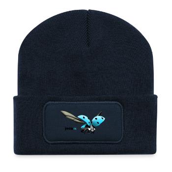 join in Kaefer - Recycelte Patch Beanie - French Navy - Vorne