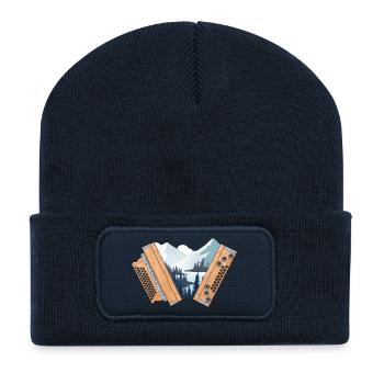 Harmonica Styrian Home Hiver | ZiachON ! - Beanie recyclé à patch - bleu marine - Devant