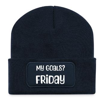My Goals? Friday - My goal? Friday white - Recycled Patch Beanie - french navy - Front