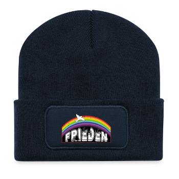 RAINBOW Rainbow PEACE - Recycled Patch Beanie - french navy - Front