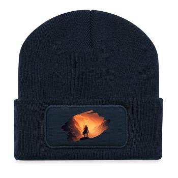 samurai krieger warrior motivation mma fighter 1 - Recycelte Patch Beanie - French Navy - Vorne