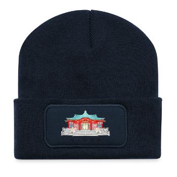 Japan, Shinto Shrine Koshikiiwa, Kansai Region - Recycled Patch Beanie - french navy - Front