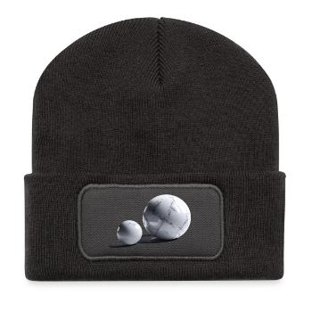 Marmor Kugel/Sphäre - Recycelte Patch Beanie - Dunkelgrau - Vorne