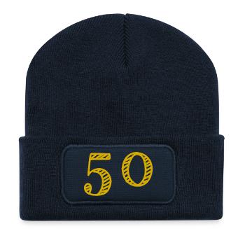 50. 50 JAHRE. 50-JÄHRIGES JUBILÄUM. 50-JÄHRIGES JUBILÄUM. - Recycelte Patch Beanie - French Navy - Vorne