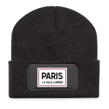 Paris place name sign - Recycled Patch Beanie - dark grey - Front