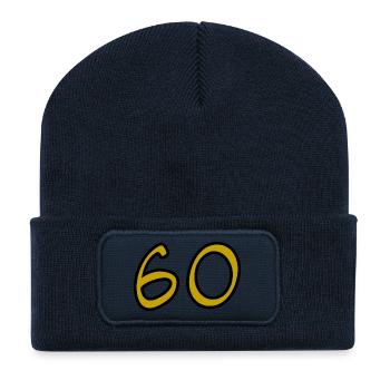60. 60 ANS. 60e ANNIVERSAIRE. ANNIVERSAIRE 60 ANS. - Beanie recyclé à patch - bleu marine - Devant