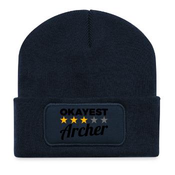 Okayest Archer - Recycelte Patch Beanie - French Navy - Vorne