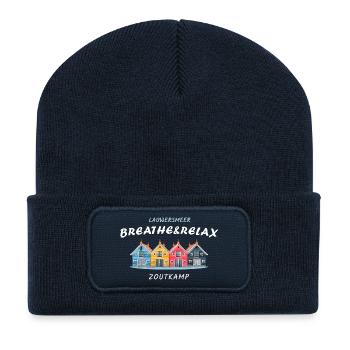 Zoutkamp, Groningen, Netherlands, colorful houses - Recycled Patch Beanie - french navy - Front