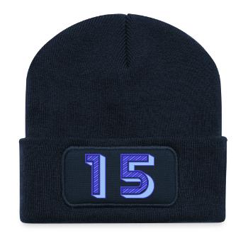 15. 15 ANS. 15e ANNIVERSAIRE. ANNIVERSAIRE 15 ANS. - Beanie recyclé à patch - bleu marine - Devant