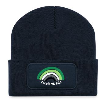 Aromantic. Color me aro - Recycled Patch Beanie - french navy - Front