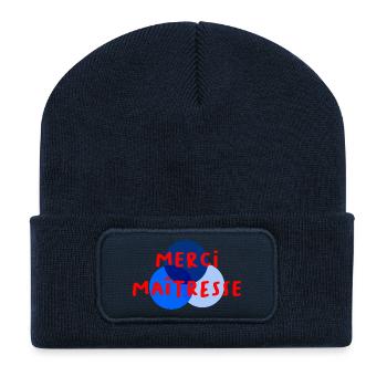 VIELEN DANK. GELIEBTE. MEISTER. DANKE HERRIN - Recycelte Patch Beanie - French Navy - Vorne