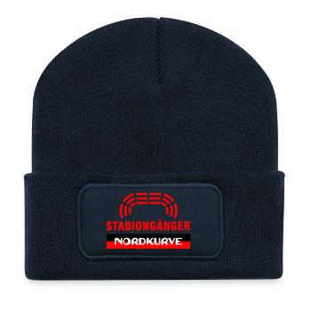 Nordkurve Stadiongänger I Fußball Fan - Recycelte Patch Beanie - French Navy - Vorne