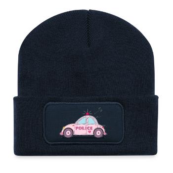Police Car Police Pink - Recycled Patch Beanie - french navy - Front