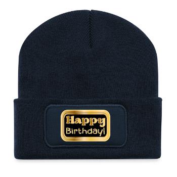 HAPPY BIRTHDAY WISHES - CONGRATULATIONS - Recycled Patch Beanie - french navy - Front