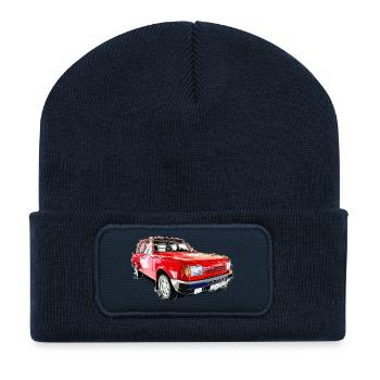 Voiture de collection de la RDA - Beanie recyclé à patch - bleu marine - Devant