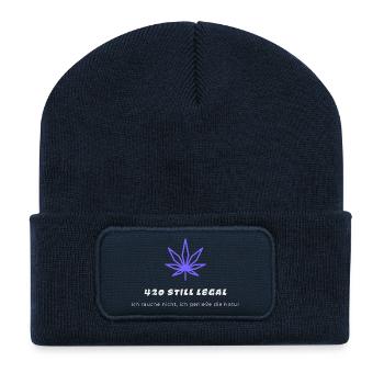 420 still legal - Recycelte Patch Beanie - French Navy - Vorne