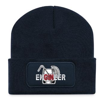 enGINeer haha funny dude Zeichenfläche 1 - Recycelte Patch Beanie - French Navy - Vorne
