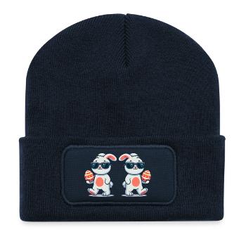 Lapin de Pâques Pâques 2 - Beanie recyclé à patch - bleu marine - Devant